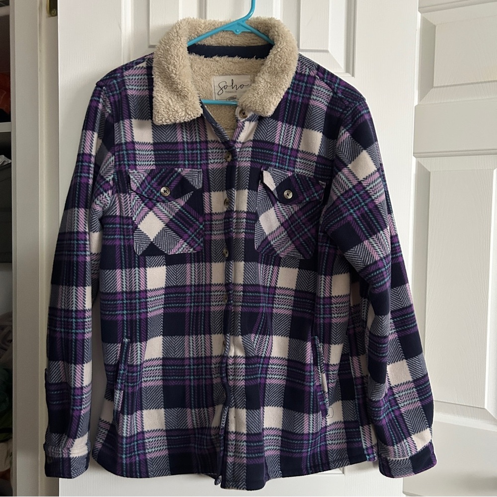 Soho Threads Fleece Shacket Large